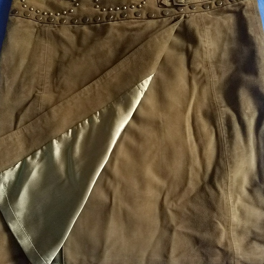 Suede mini skirt